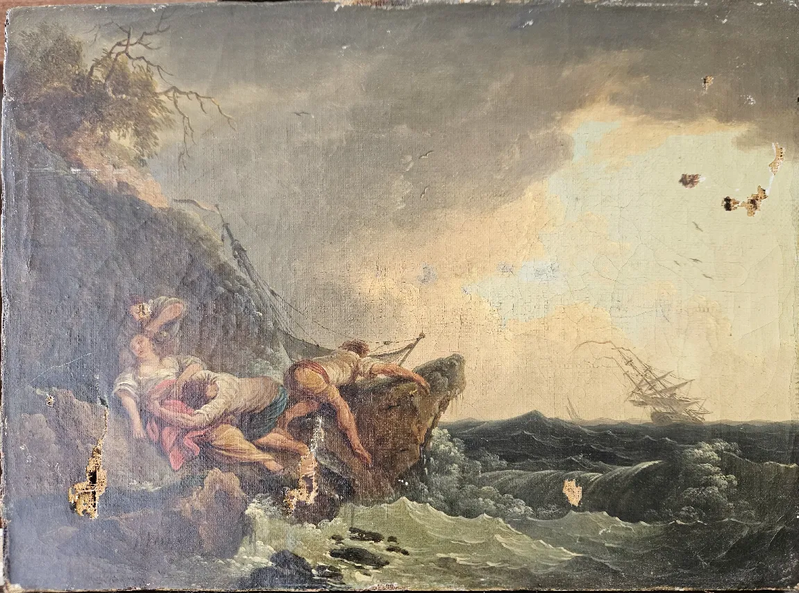 Marine, Joseph Vernet, XVIIIes, 35 x 22 cm, Collection particulière