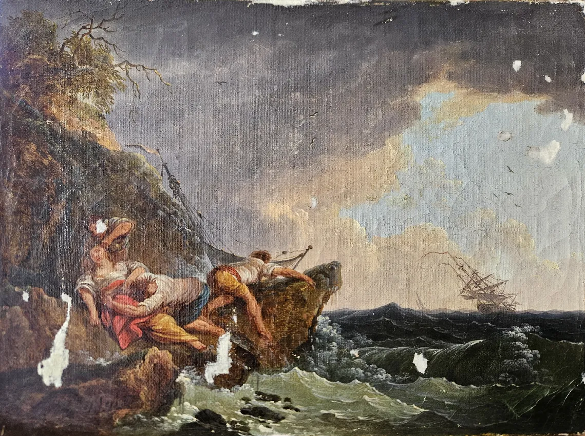 Marine, Joseph Vernet, XVIIIes, 35 x 22 cm, Collection particulière