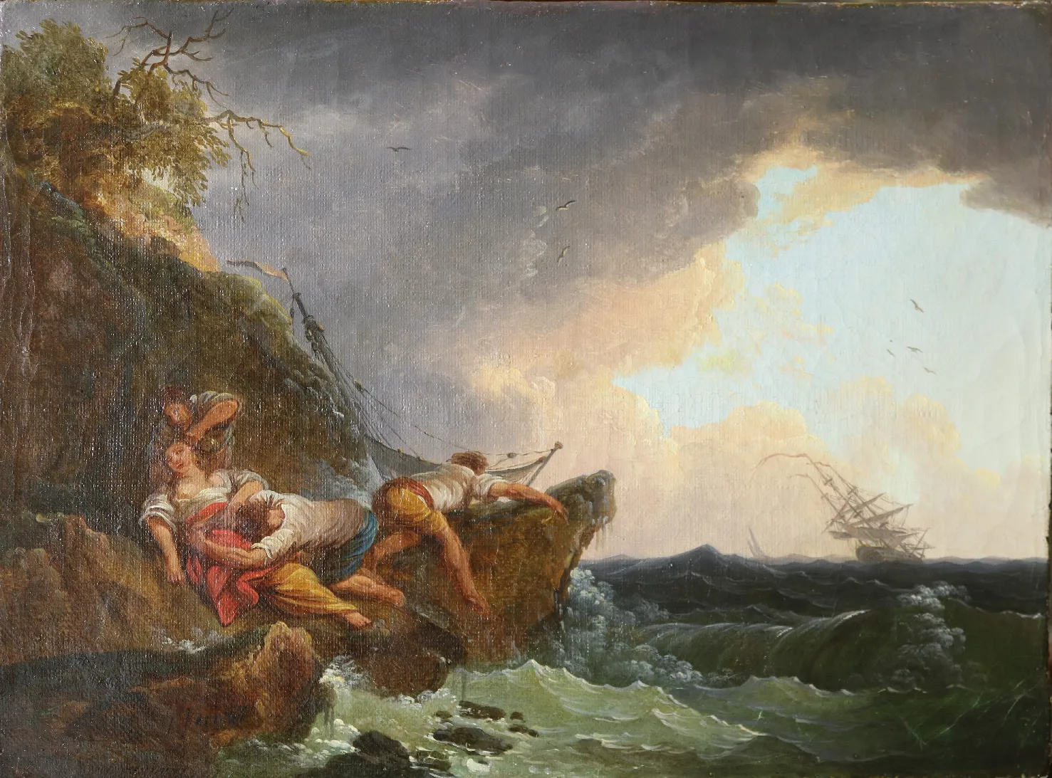 Marine, Joseph Vernet, XVIIIes, 35 x 22 cm, Collection particulière