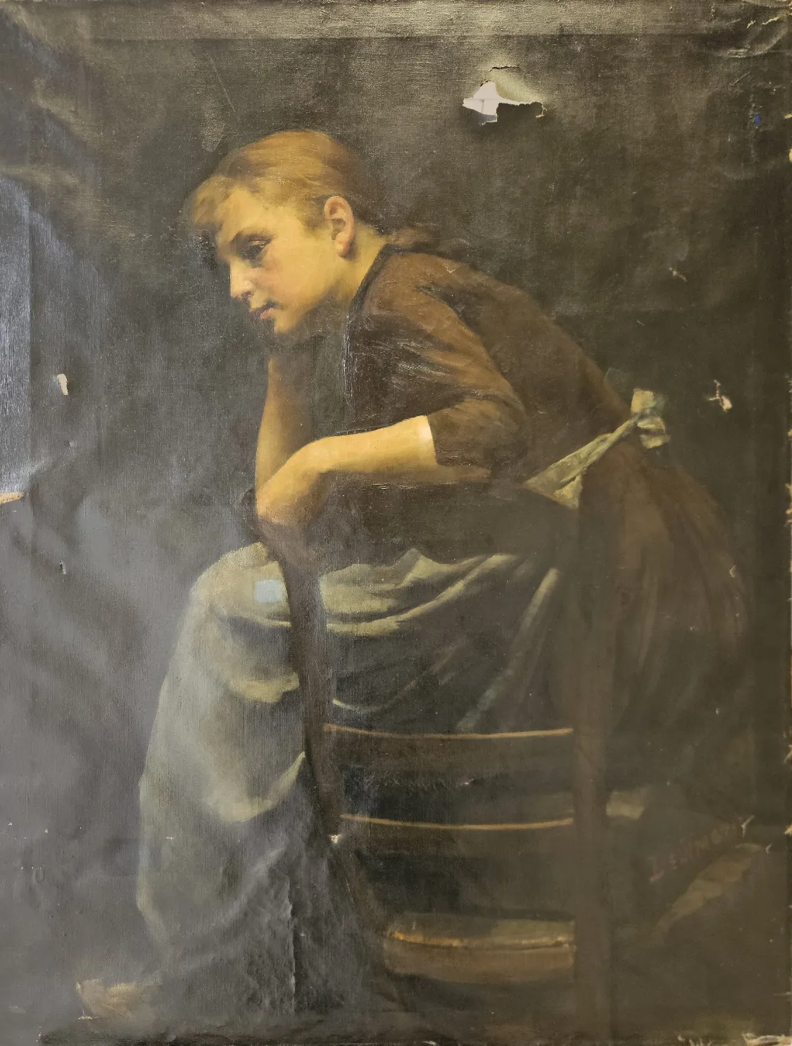 Portrait de femme, Anonyme, XIXes, 120 x 85 cm, Collection particulière